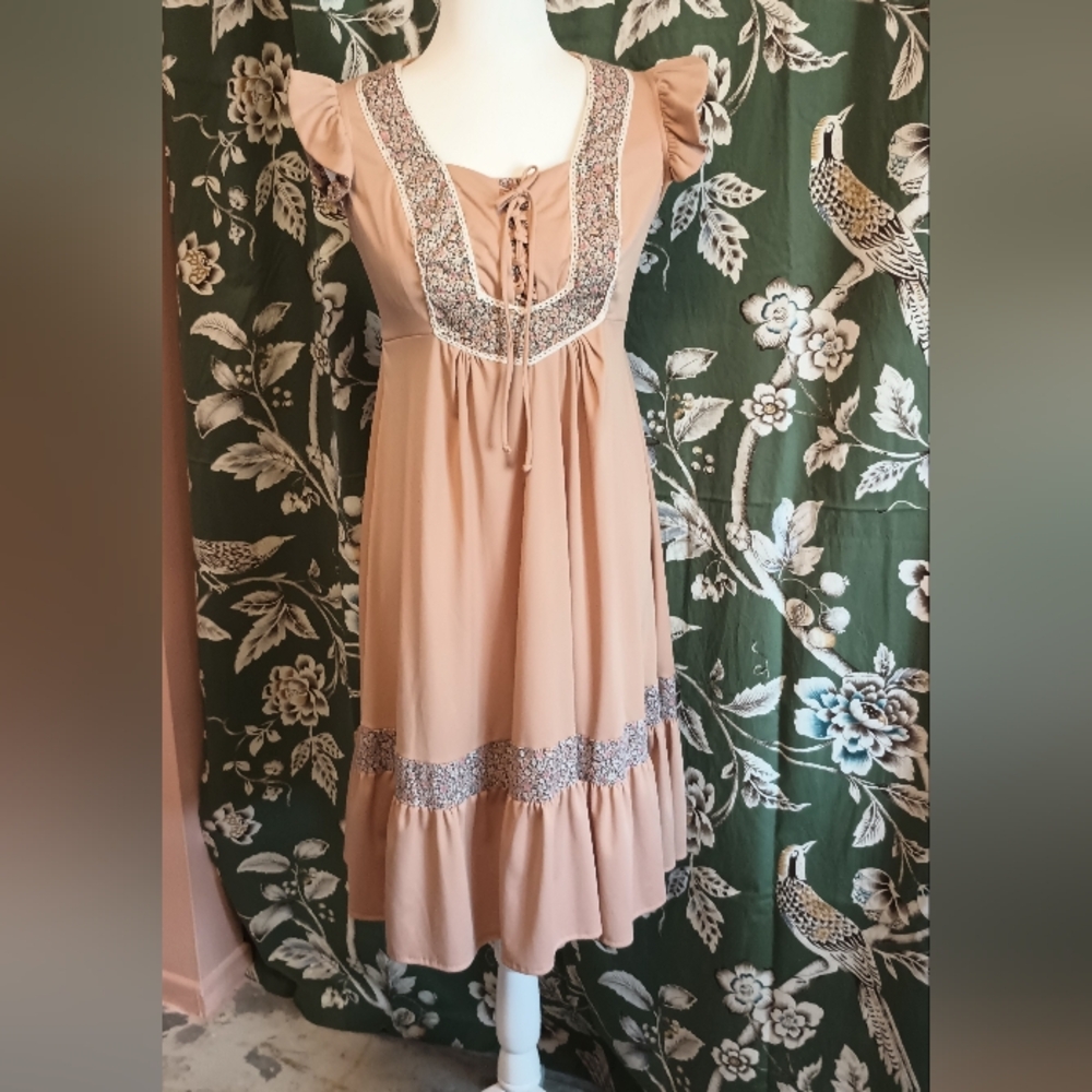 Vintage Young Edwardian/Gunne Style Midi Dress